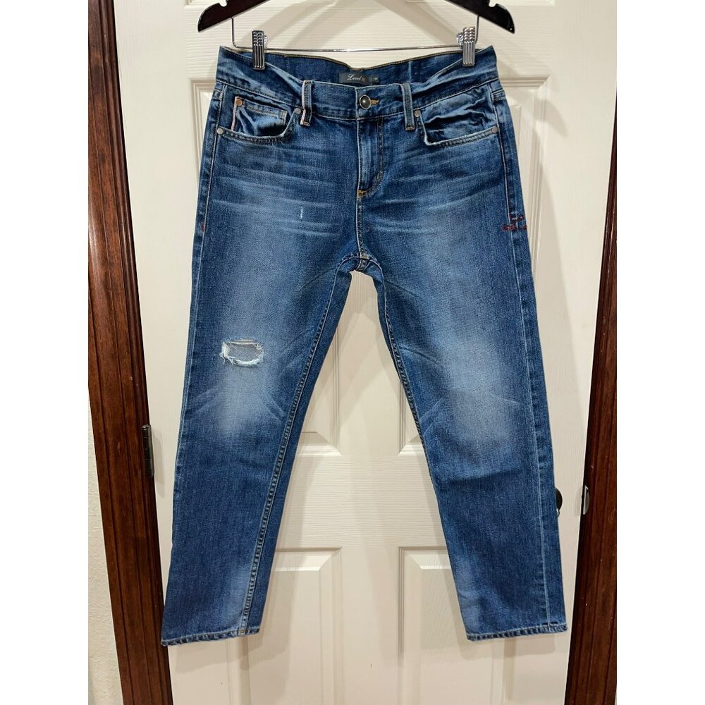 Level 99 Womens Distressed Blue Denim Jeans Size 28 100% Cotton Made In USA